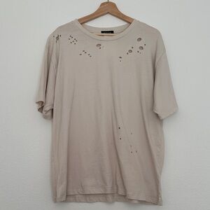 Distressed Beige T-Shirt